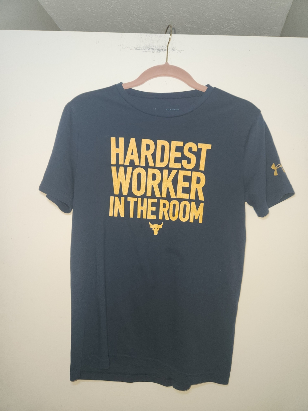 Under Armour Boy’s Navy 'Hardest Worker in the Room' Graphic Tee YXL